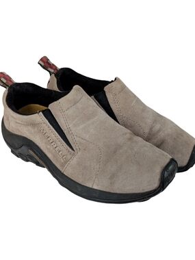 Merrell Jungle Moc Slip-On Suede Loafer Shoe Boot Taupe Traction Women 6-6.5